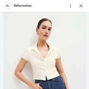 Reformation Ivory Knit Top